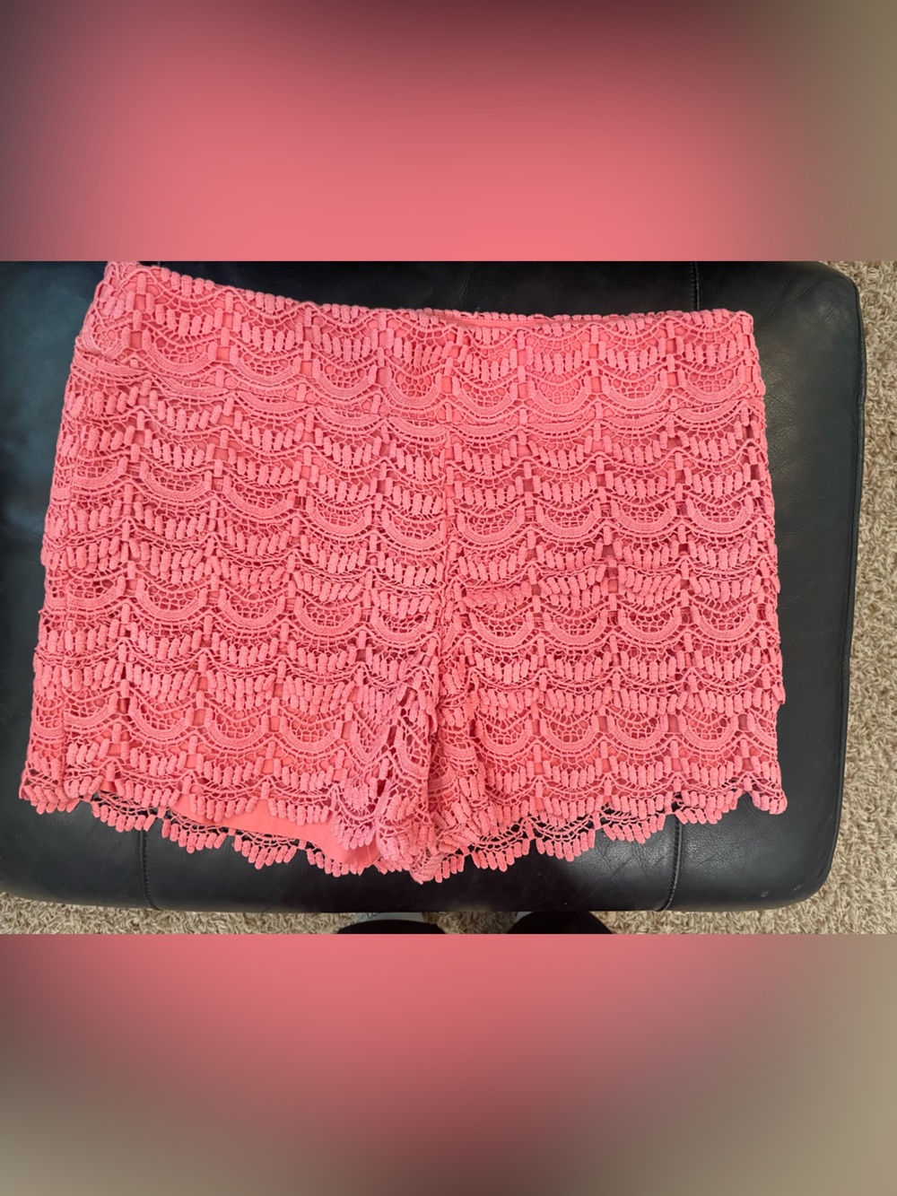 LOFT Crochet Lace Shorts - Coral